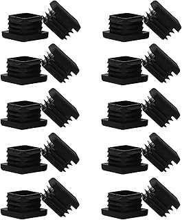 surnews 1x1 1 Inch Square Tube End Caps (20Pcs) 1" 1x1 Black Square Tubing Plastic Plugs Caps 1"x1" Fence Post Pipe Cap 1x1 Tubing Insert Cover Chair Glide Finishing Plug 1 Inch Tubing End Caps