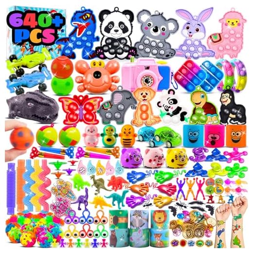 Kiss Monkey Party Favors for Kids 8-12 4-8, 640 PCS Fidget Toys Bulk, Goodie Bags Stuffers for Kids, Pinata Stuffers for Kids, Prize Treasure Box Toys for Classroom, Birthday Gifts, Carnival Prizes