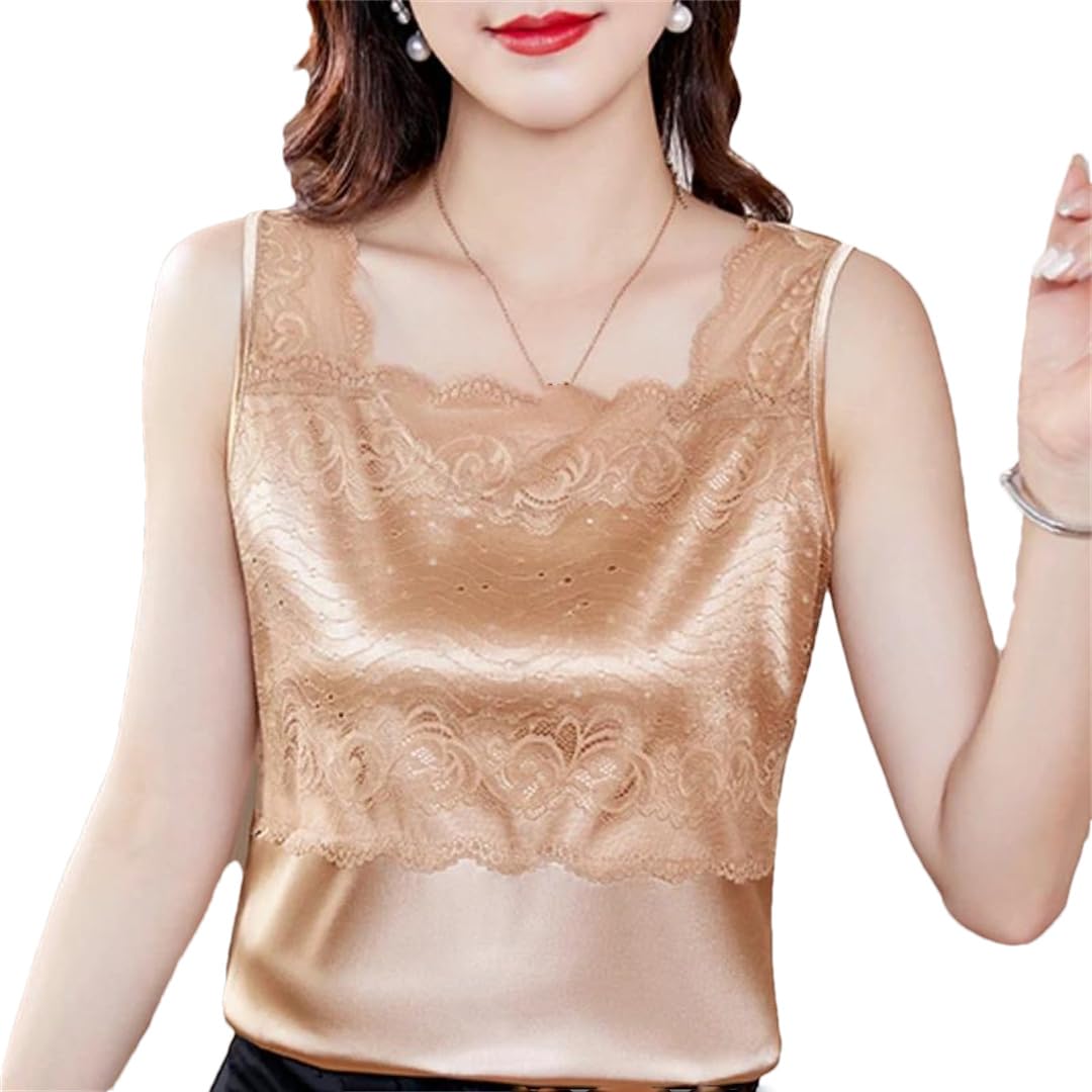 Camicie da donna estive in pizzo di seta senza maniche allentate casual can