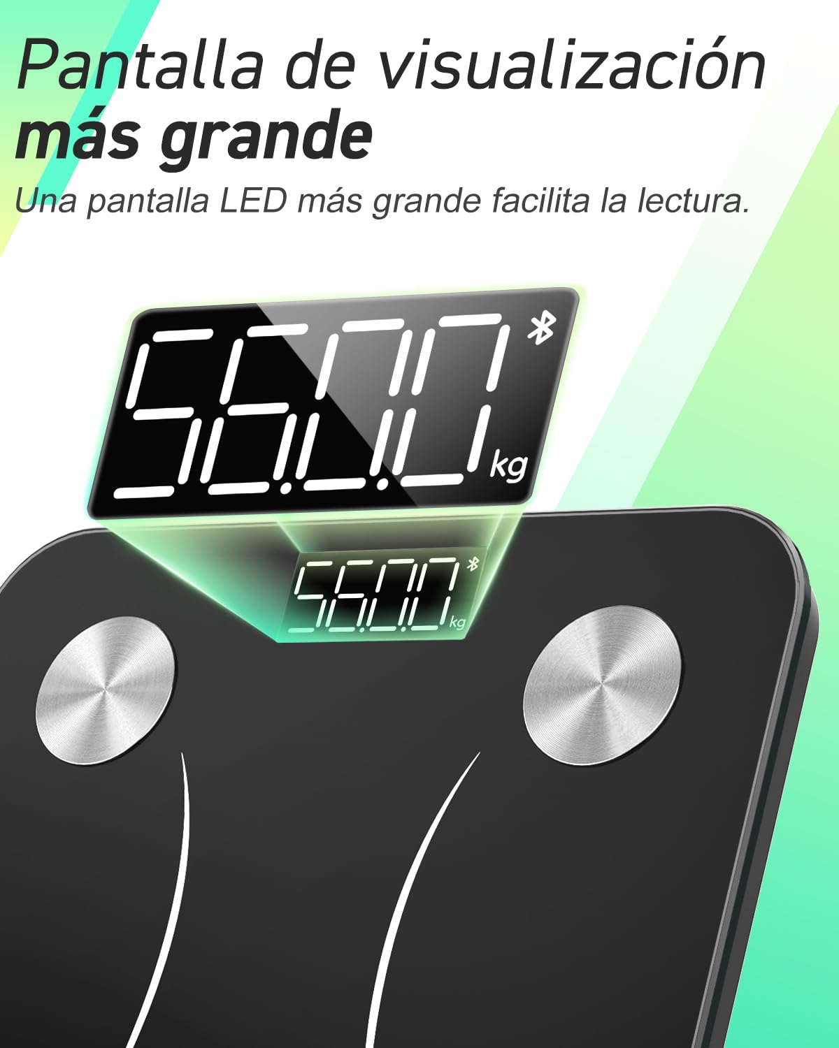 Báscula Grasa Corporal Bluetooth, INSMART Báscula Baño Digital con APP Inteligente, 13 Monitores de Composición Corporal, para Andriod y iOS, 180kg Negro