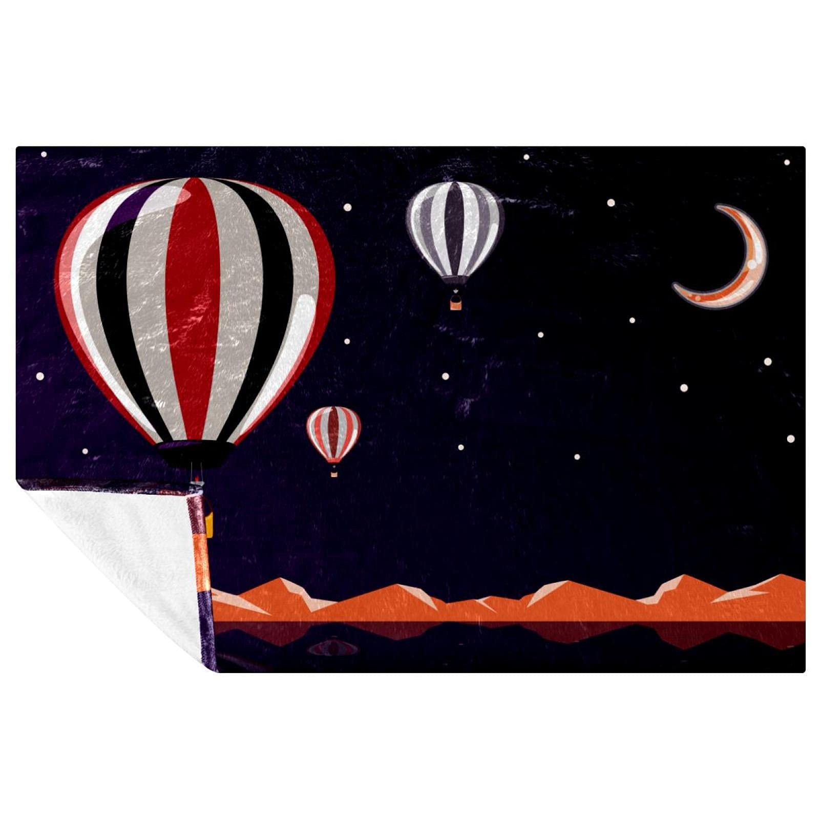 Couverture chaude montgolfière pour pique-nique, camping et moments cocooning sur le canapé