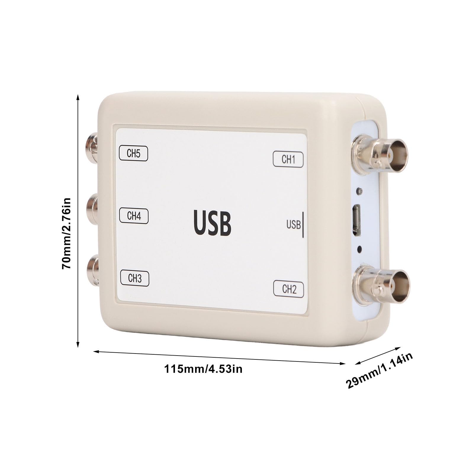 ET601 PC USB Virtueller 5-Kanal-Datenlogger, 0 Hz-50 KHz Frequenz, 150 KHz Abtastrate, Tragbarer Digitaler Speicher für Schaltkreistests, Analysen, Elektronische Technische Geräte,