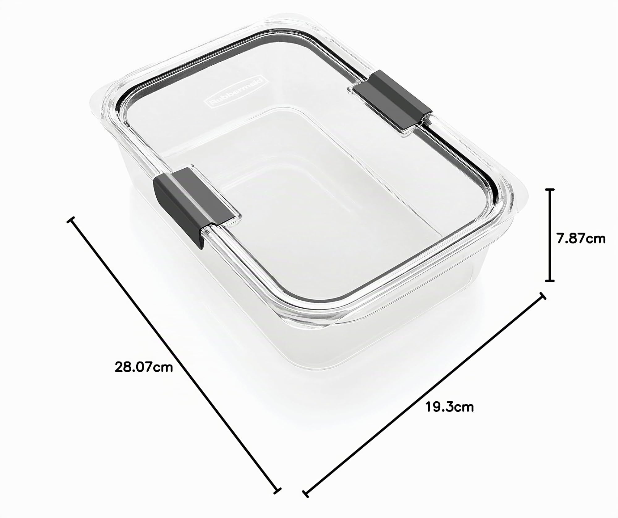 Rubbermaid Brilliance 2024351 - Contenedor de almacenamiento de alimentos, grande, 9.6 tazas, transparente