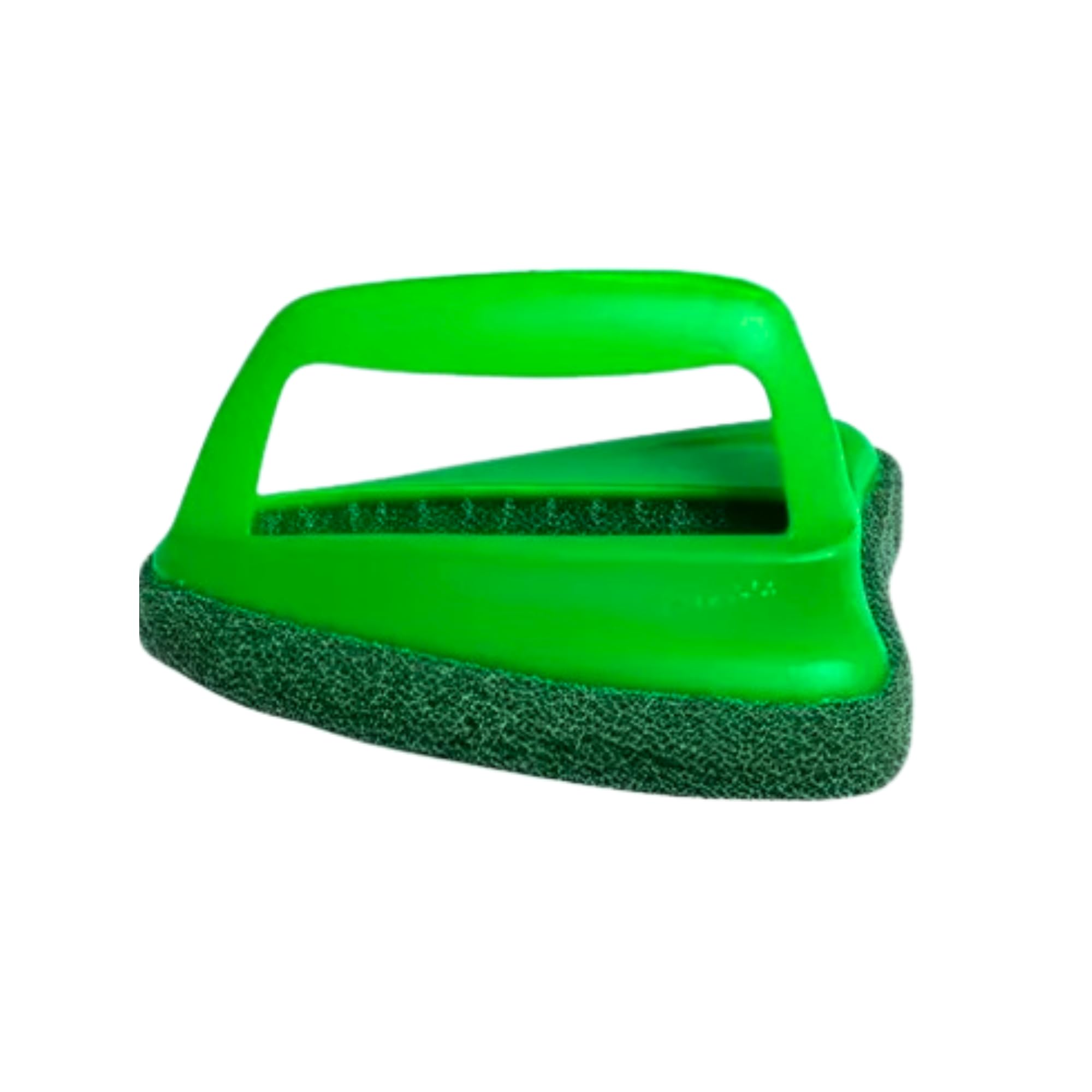 CLEANFIELD Scrubbing Pad Brush with Handle for Tile Kitchen & Bathroom Cleaning | Green Abrasive Scrub Surface Cleaning Pad | Heavy Duty Multi-Purpose Surface Scrubber with Ergonomic Grip (Pack of 1)-image-3