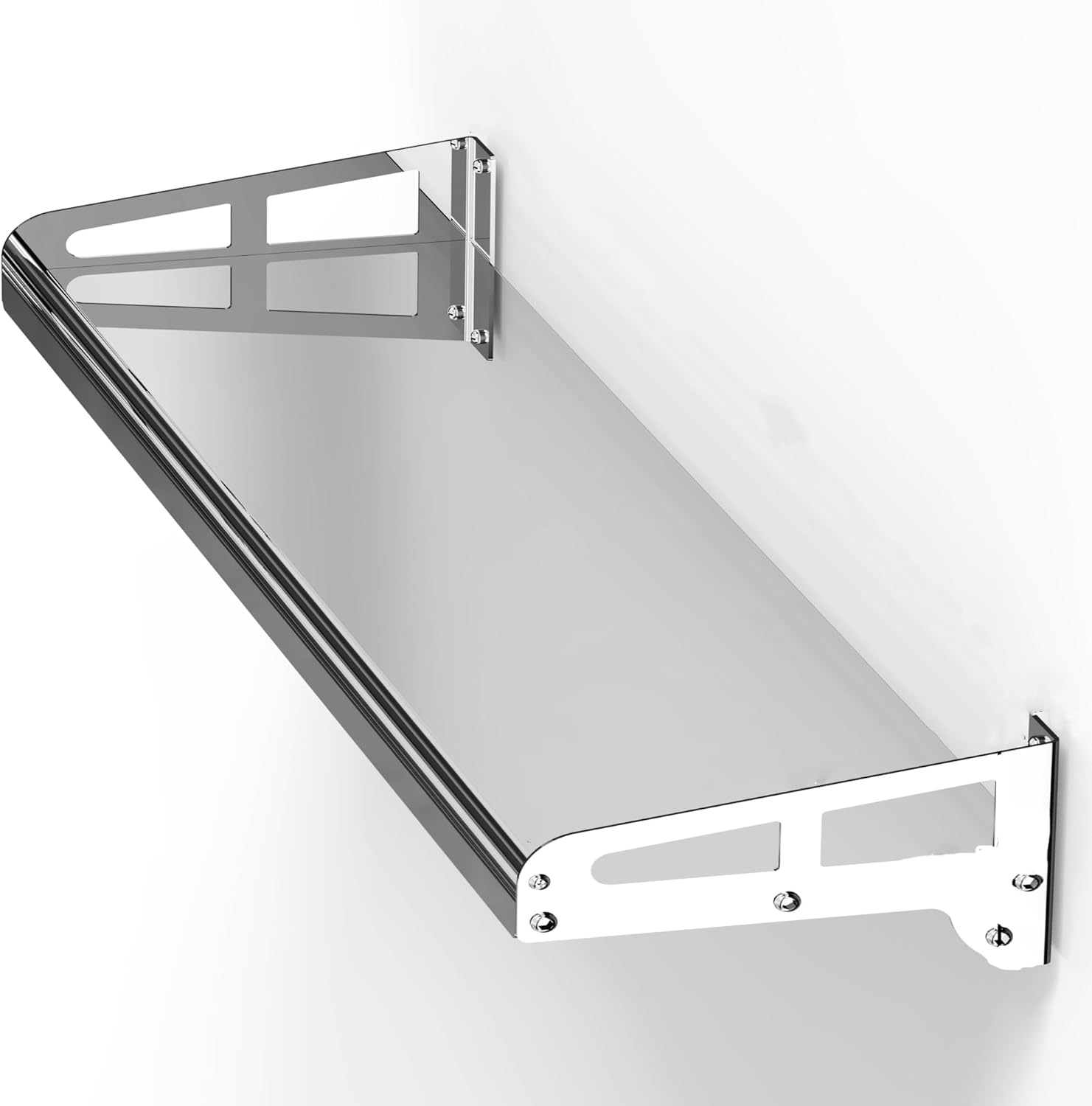 Qtake Fashion 304 Stainless Steel Household Wall Mounted Spice Rack Fixed Storage Rack Suitable for Kitchen/Living Room/Bedroom/Office (Width 9.8 Inches Length 31.5 Inches)