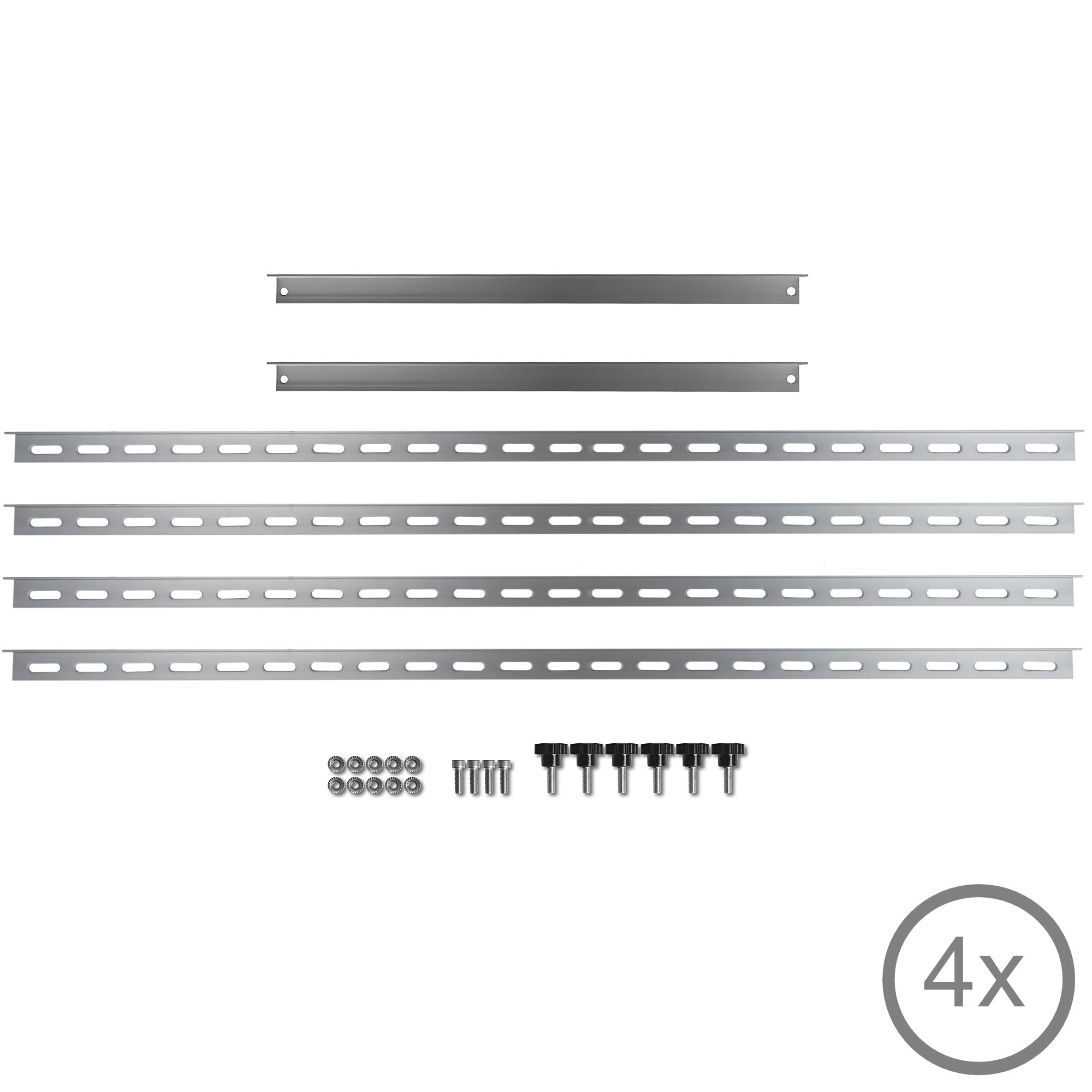 Zelsius Uniwersalny zestaw uchwytów do modułów solarnych z regulowanym kątem od 0 do 90° | 104 x 3 x 3 – 104 cm | uchwyt panelowy, aluminiowy zestaw montażowy do czterech paneli | zestaw montażowy,
