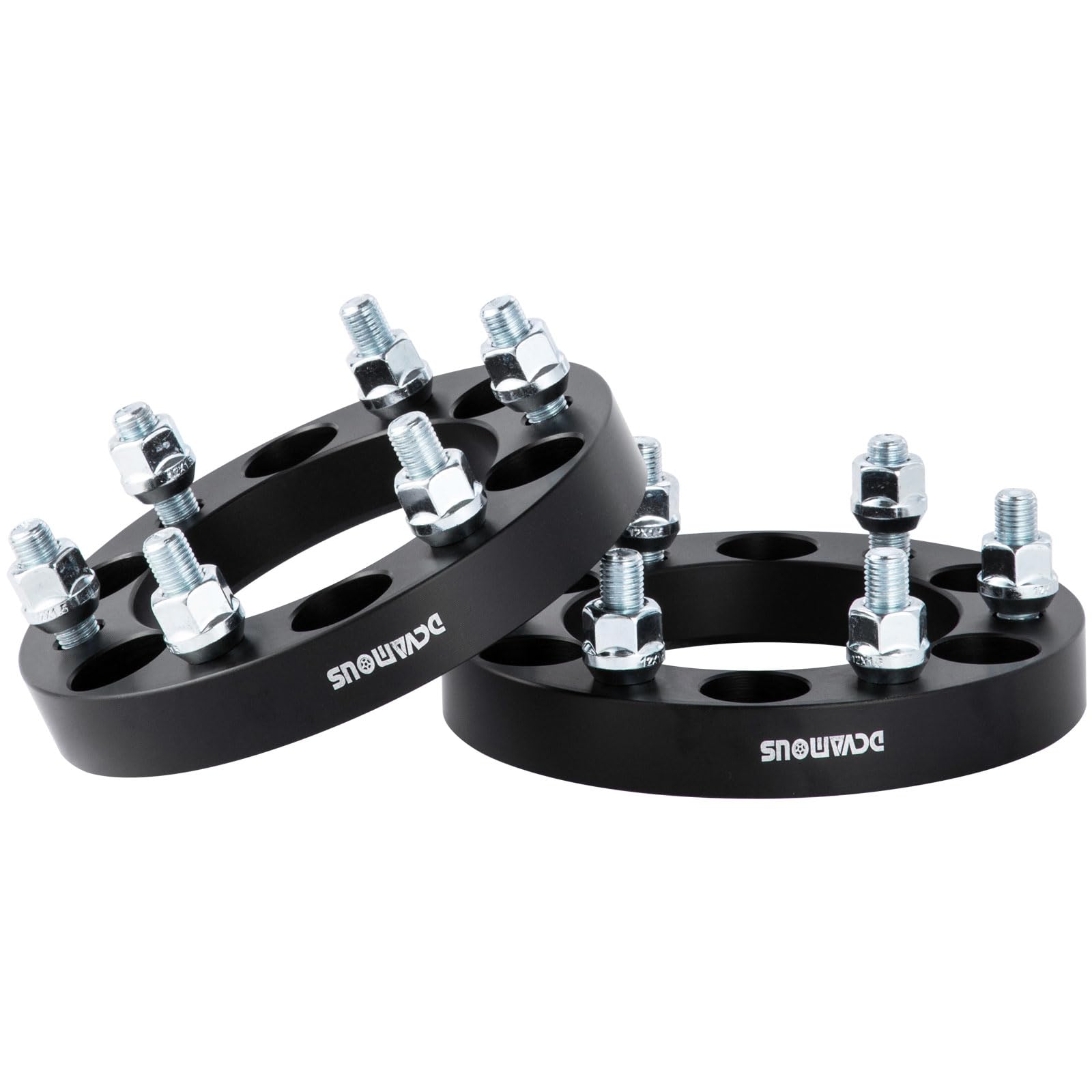 DCVAMOUS 2PC Black 6x5.5 6x139.7 Wheel Spacers 1 Inch with 14x1.5 Studs Compatible with Chevy GMC Express Suburban Silverado 1500 Tahoe | Yukon Sierra 1500 | 1999-2024 Escalade | 2019-2024 RAM1500