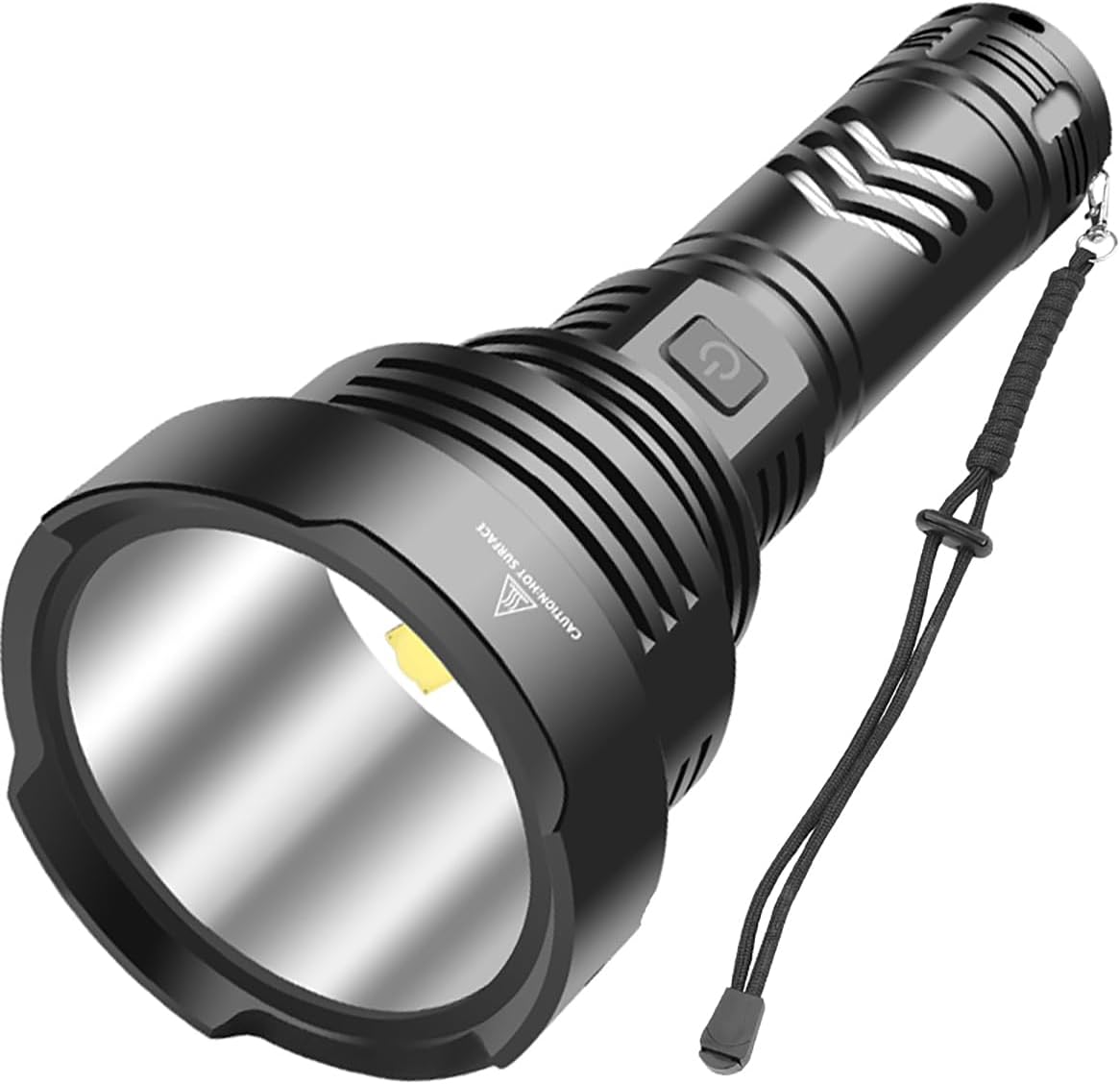 LED Torch 100000 Lumens High Power Super Bright Powerful Flashlight, USB Rechargeable 5 Modes Tactical Police Military Torch Light Outdoor Searchlight for Walking Camping
