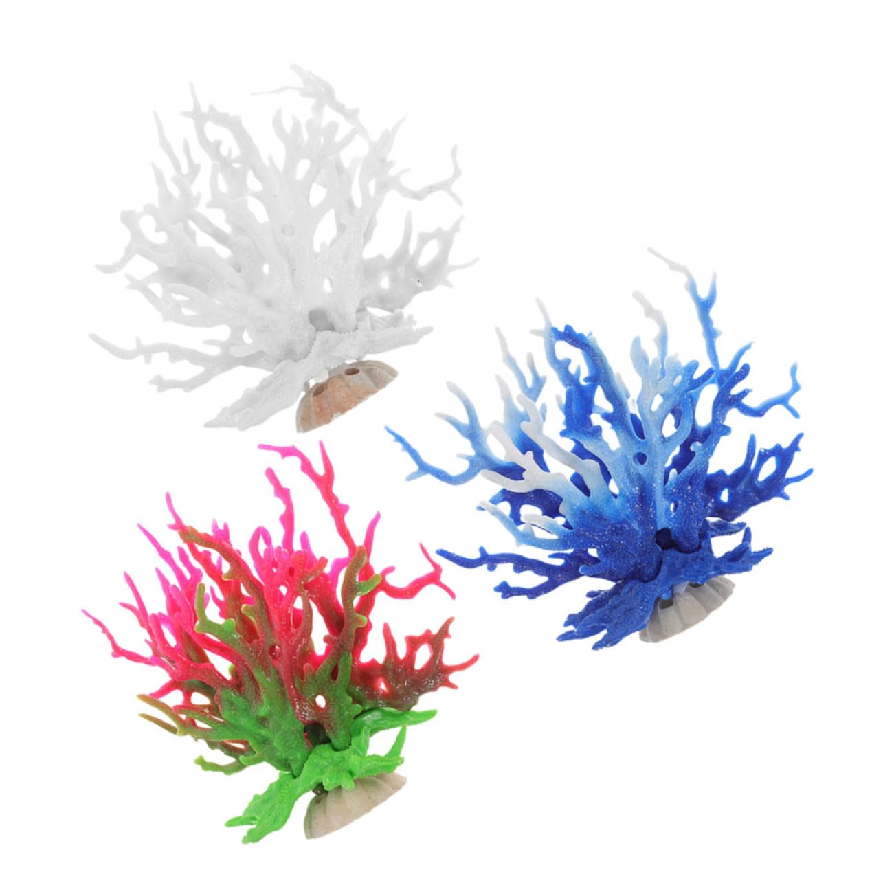 VANZACK 3pcs Coral Reef Decor Simulation Coral Ornament for Aquarium Fish Tank Enhancing Underwater Landscape