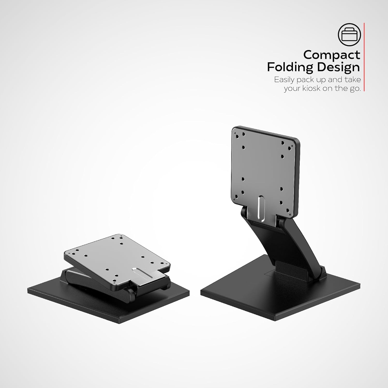 Foldable Monitor Desk Stand - Adjustable Tabletop Stand for Monitors 14 - 27" Inches - Wall Mountable - Stable & Flexible - Black (ADD-MADM)