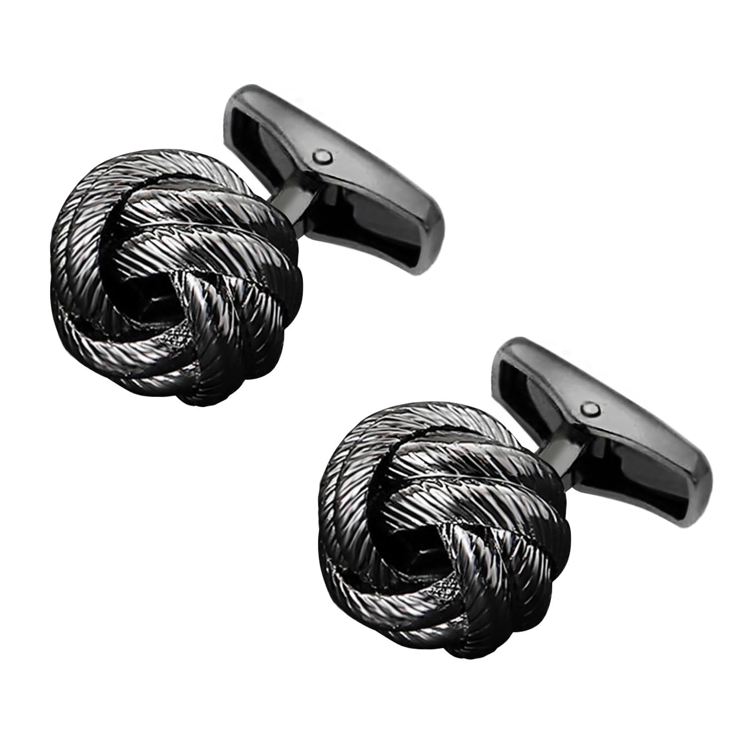 Black 316L Stainless Steel Knot Shape Exclusive Collection Classic Cufflinks for Men Formal Business Accessories Gift-image-36