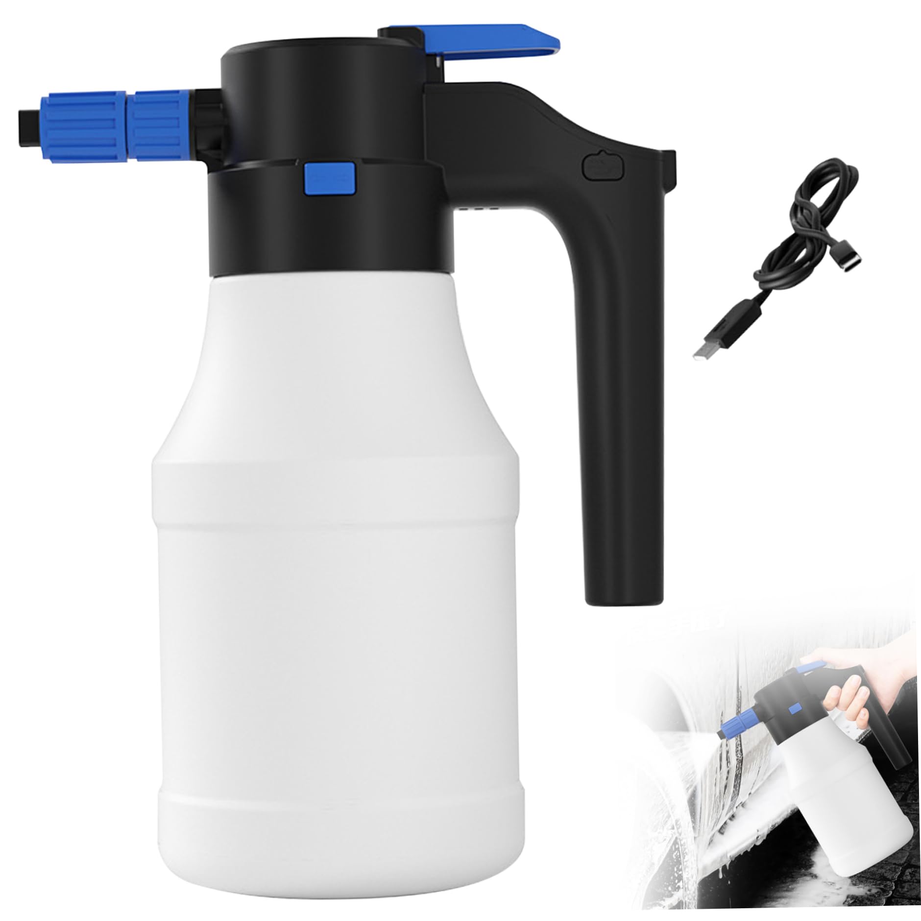 Pulvérisateur de mousse haute pression électrique pour lavage auto portable et rechargeable