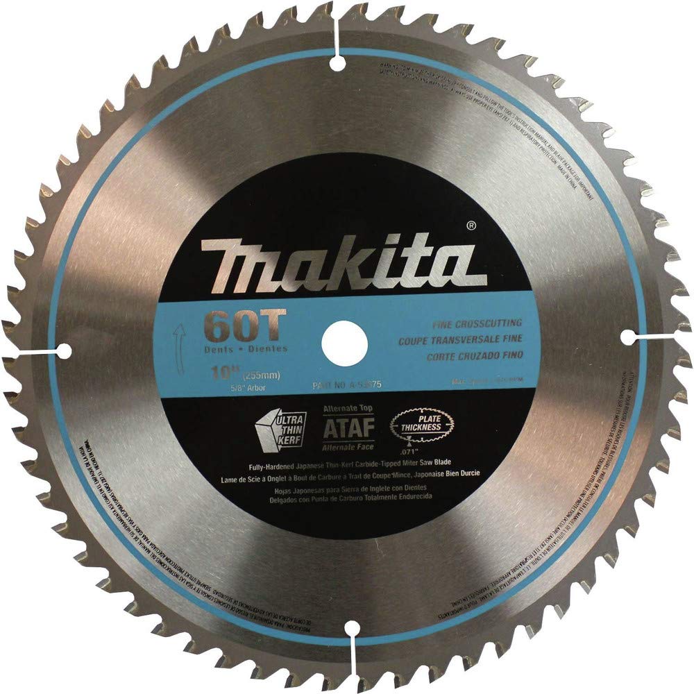 MakitaA-93675 10-Inch 60 Tooth Micro Polished Mitersaw Blade, Silver
