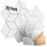 Vista 63 de paquete de 12 paneles acústicos autoadhesivos de alta densidad, paneles de espuma insonorizantes de 12 x 10 x 25/64 de pulgada, elegantes paneles