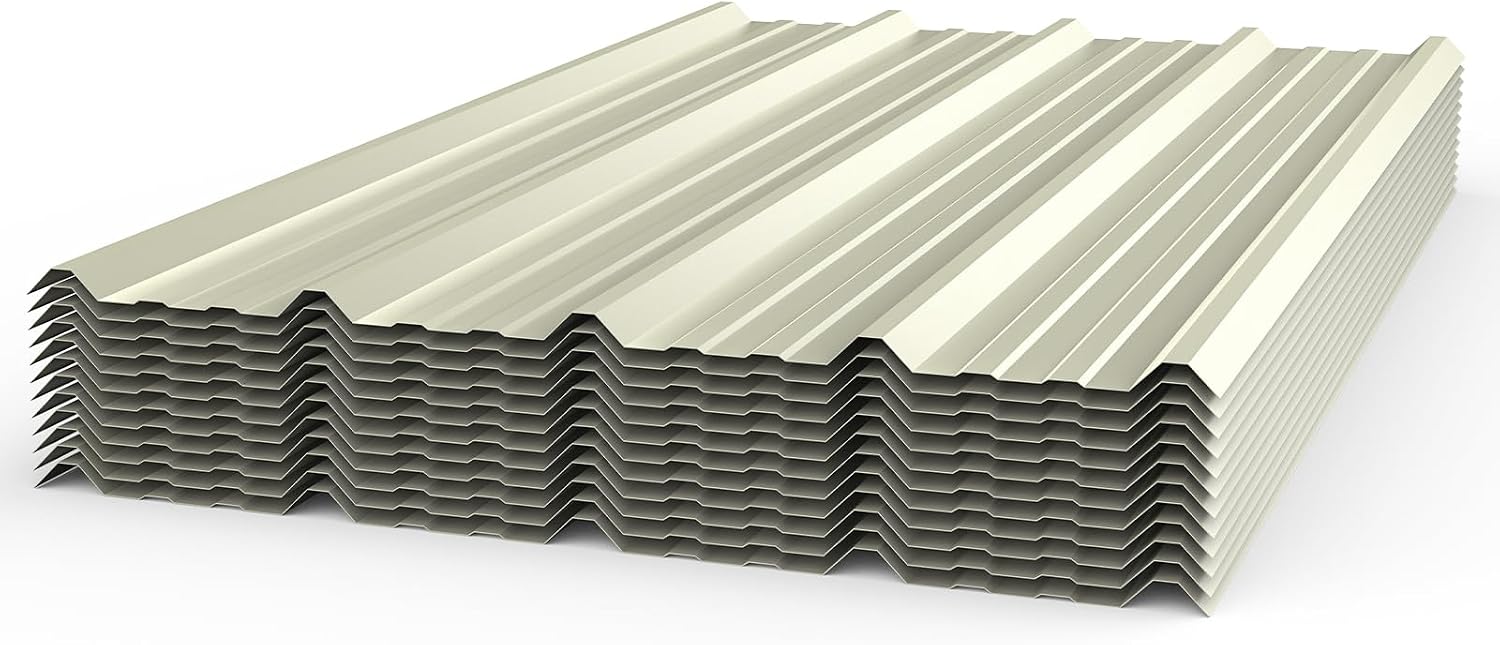 Metal Roofing Panels, 60 inch x 36 inch Metal Roof Panels, 750 Sq. Ft. Coverage, Corrugated Galvanized Roofing Panels with Steel Screws, Heavy Duty Roof Replacement for Patio Carport Garden(50pcs)