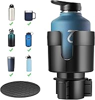 TYKOR Car Cup Holder Expander with Adjustable Base - Fits Yeti 24/36/46oz, Hydro Flask 32/40oz, Large 16-40oz Bottles Securely