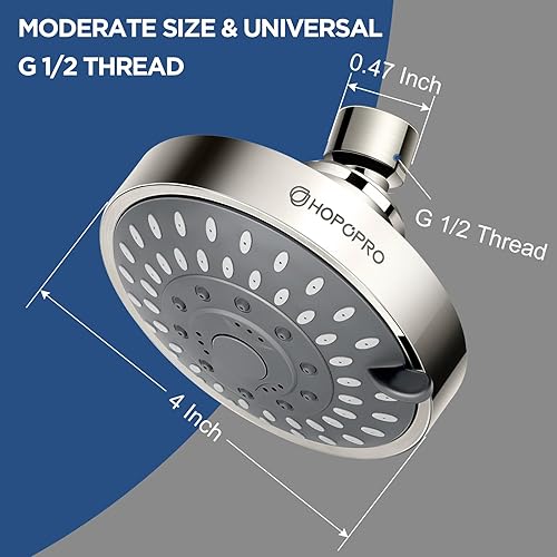 Miniatura 3 de HOPOPRO - Regadera de alta presión con 5 modos, recomendado por The Washington Post, NBC News y Today TV Show, cabezales de ducha fijos de alto
