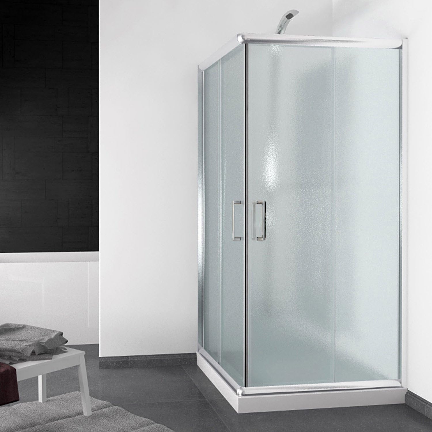 Cabine Douche 90x180 CM H185 transparent modèle Replay Duo 2 Portillons | Bricoman