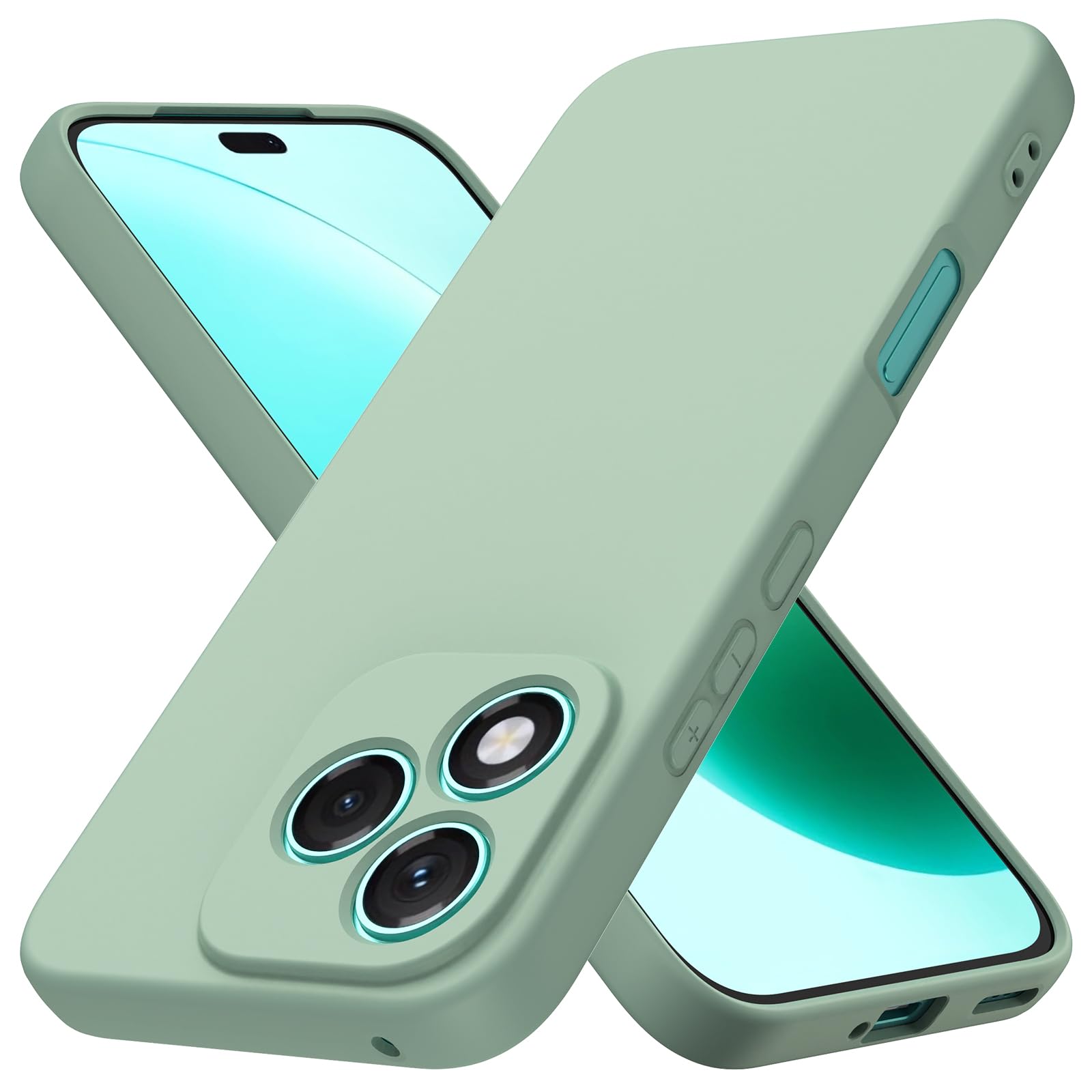 Byvuwiay Cover per Honor 400 Lite, Morbida Silicone Liquida TPU Protettivo Ultra Slim Custodia Antiurto, Custodia Compatibile con Honor 400 Lite - Matcha