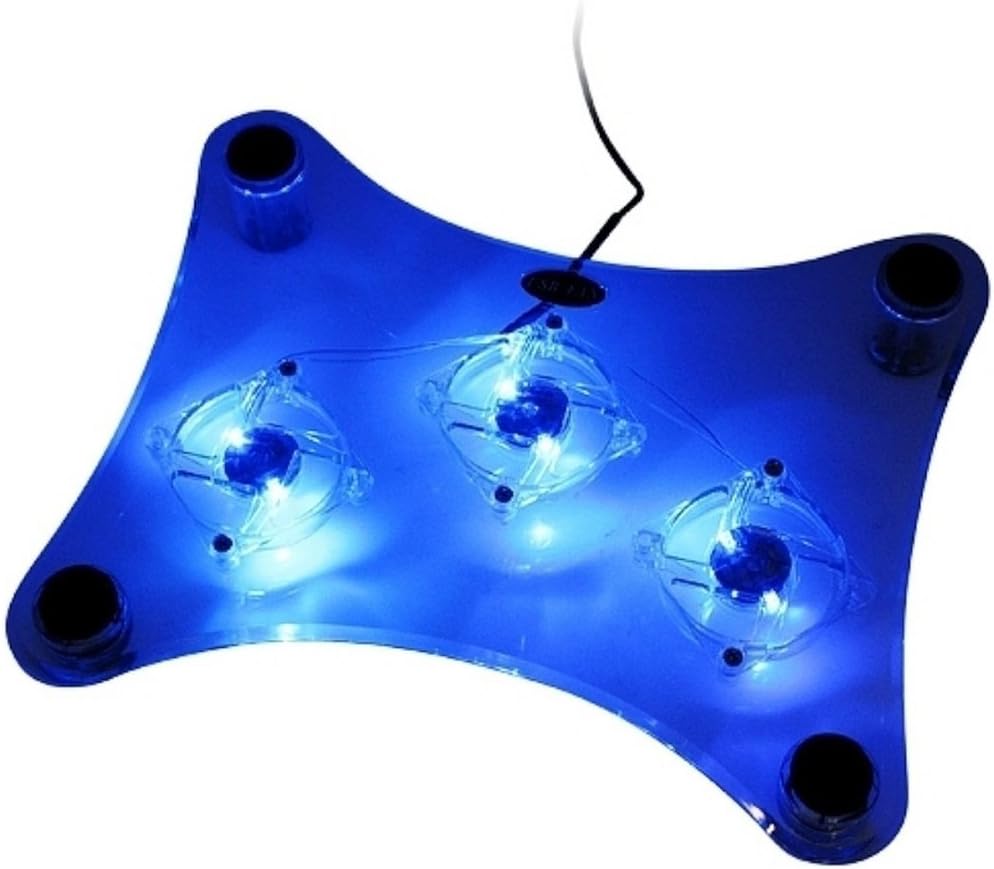 ThreeH USB Fan Laptop Cooling Pad with 3 Fans & Blue LED Lights for Laptop PS3 / PS4 / PS Slim H-UF01 ThreeH USB Fan Laptop Cooling Pad with 3 Fans & Blue LED Lights for Laptop PS3 / PS4 / PS Slim H-UF01