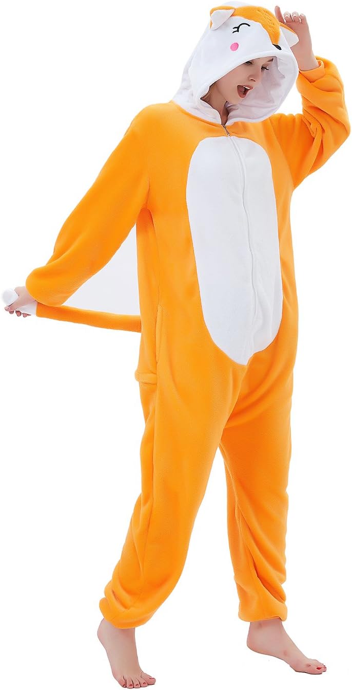 ABENCA Women Fox Onesie Pajama Costume Adult Animal Halloween Christmas Cosplay Onepiece - Image 4