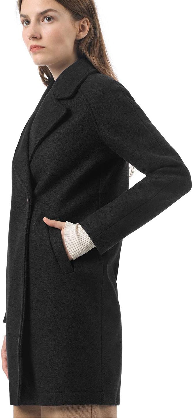 Allegra K Women's Notched Lapel Double Breasted Raglan Winter Coats - Image 4