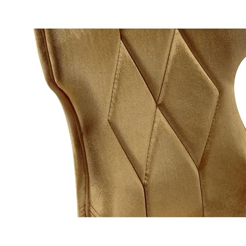 Manhattan Comfort Reine Mid Century Modern Velvet Upholstered Wingback Dining Chair, Set Of 2, Single Size, Antique Gold #TOP6