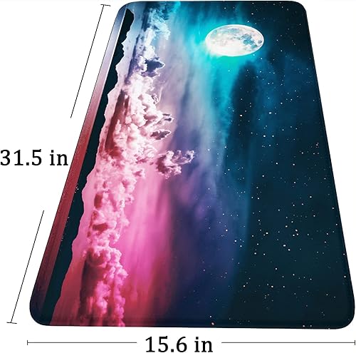 Vista 6 de Alfombrilla de mouse grande para juegos, 31.5 x 15.7 x 0.12 pulgadas, alfombrilla de mouse extendida, antideslizante, resistente a derrames