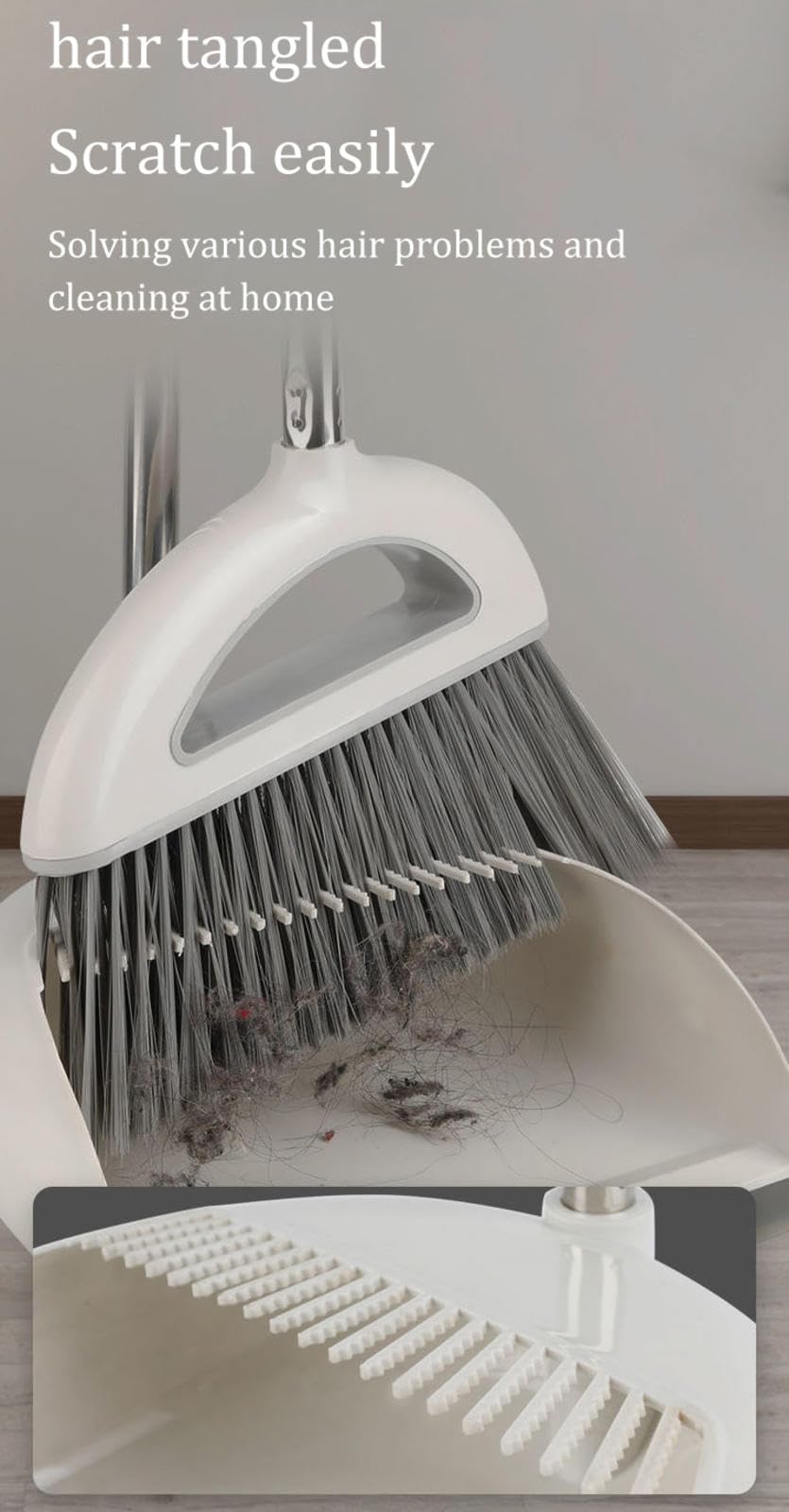 NIBHZ Juego Combinado de Escoba con Recogedor, Juego de Escoba y Recogedor para El Hogar, Cocina, Oficina, Limpieza Interior y Exterior, Fácil Almacenamiento