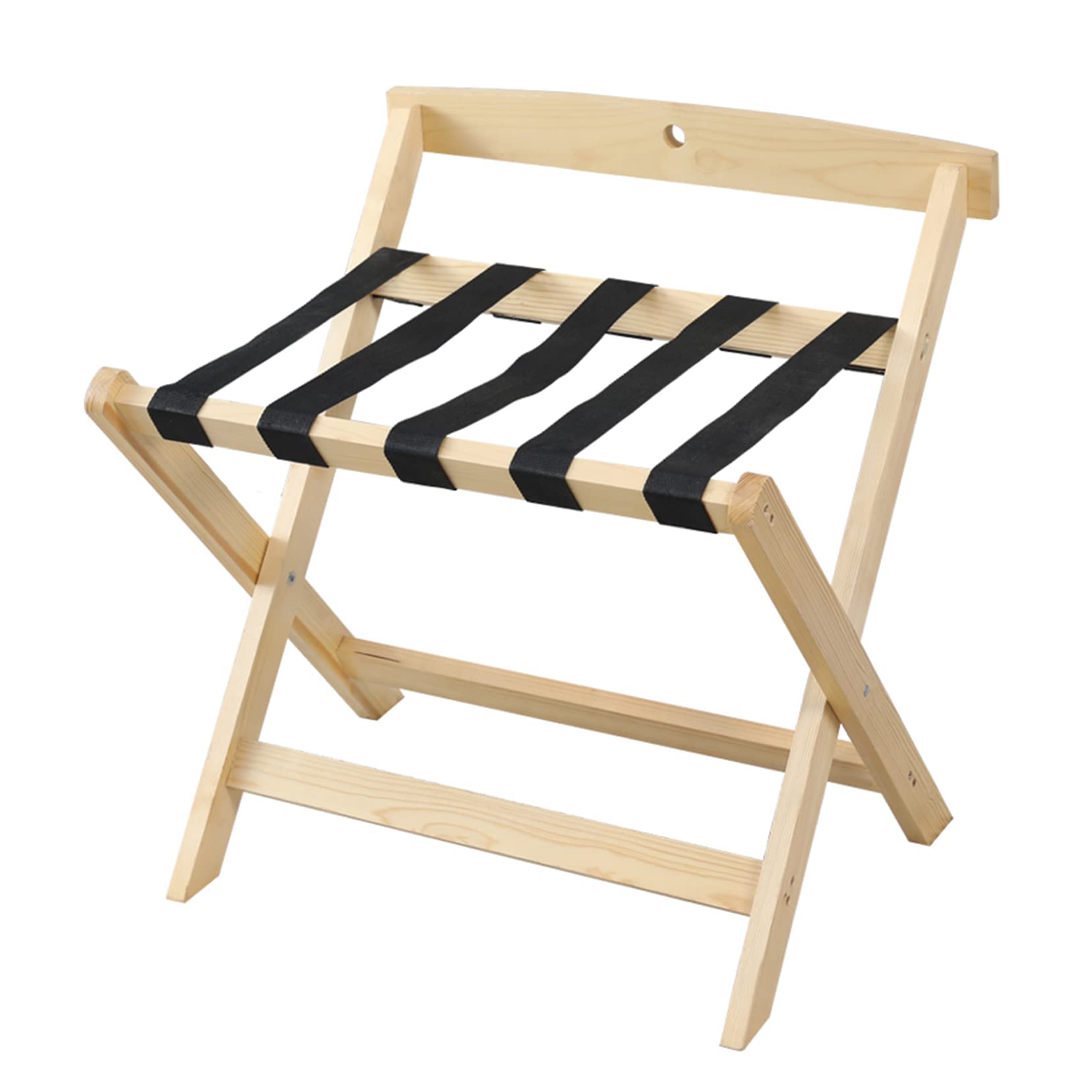 Porte-valise pliant en bois massif avec dossier support 130 lbs