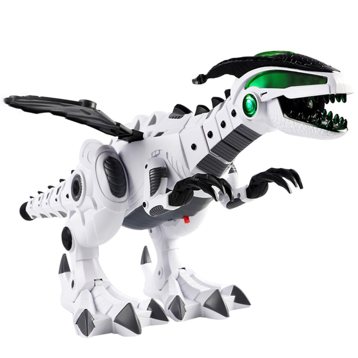 Abaodam Juguete de Dinosaurio Eléctrico Blanco Función de Aerosol de Niebla y Diseño Creativo, Adecuado para Decoración y Colección en Habitaciones Infantiles