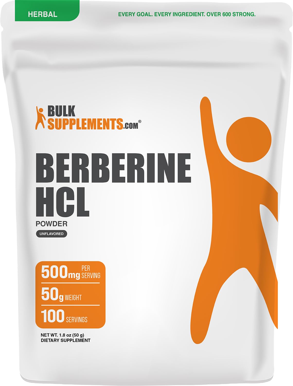 BulkSupplements.com Berberine HCl Powder - Berberine 500mg - Herbal Supplement - Fasting Supplement - Berberine Supplement - Digestive Enzymes (50 Grams - 1.8 oz)