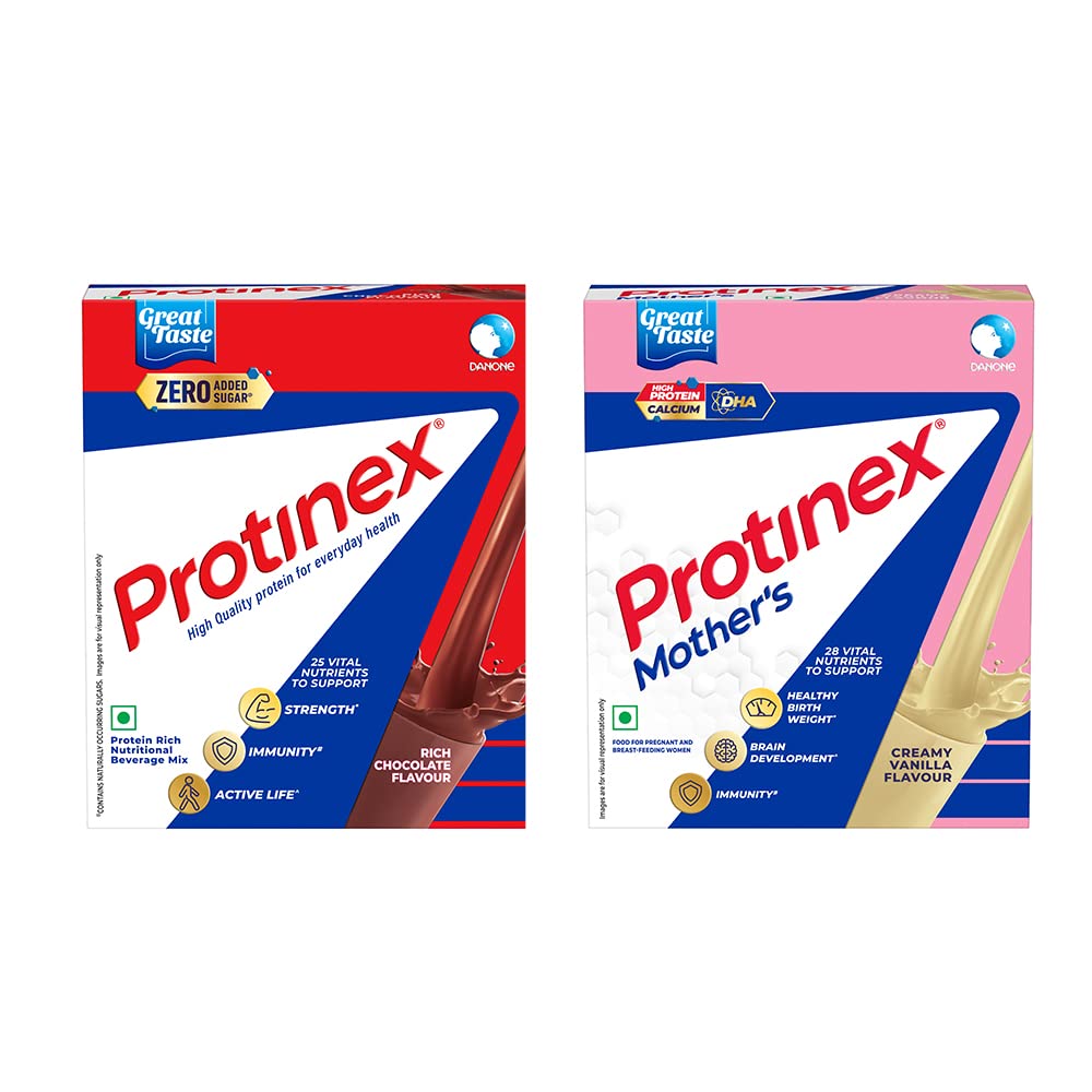 Health And Nutritional Drink Mix For Adults with High protein & 10 Immuno Nutrients, Tasty Chocolate, 250g & Mama - 250 g (Vanilla)