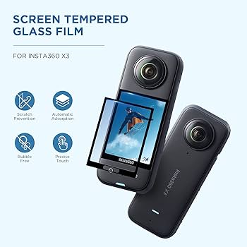 Amazon.com: CYNOVA Insta 360 X3 Screen Tempered Film Set, Screen