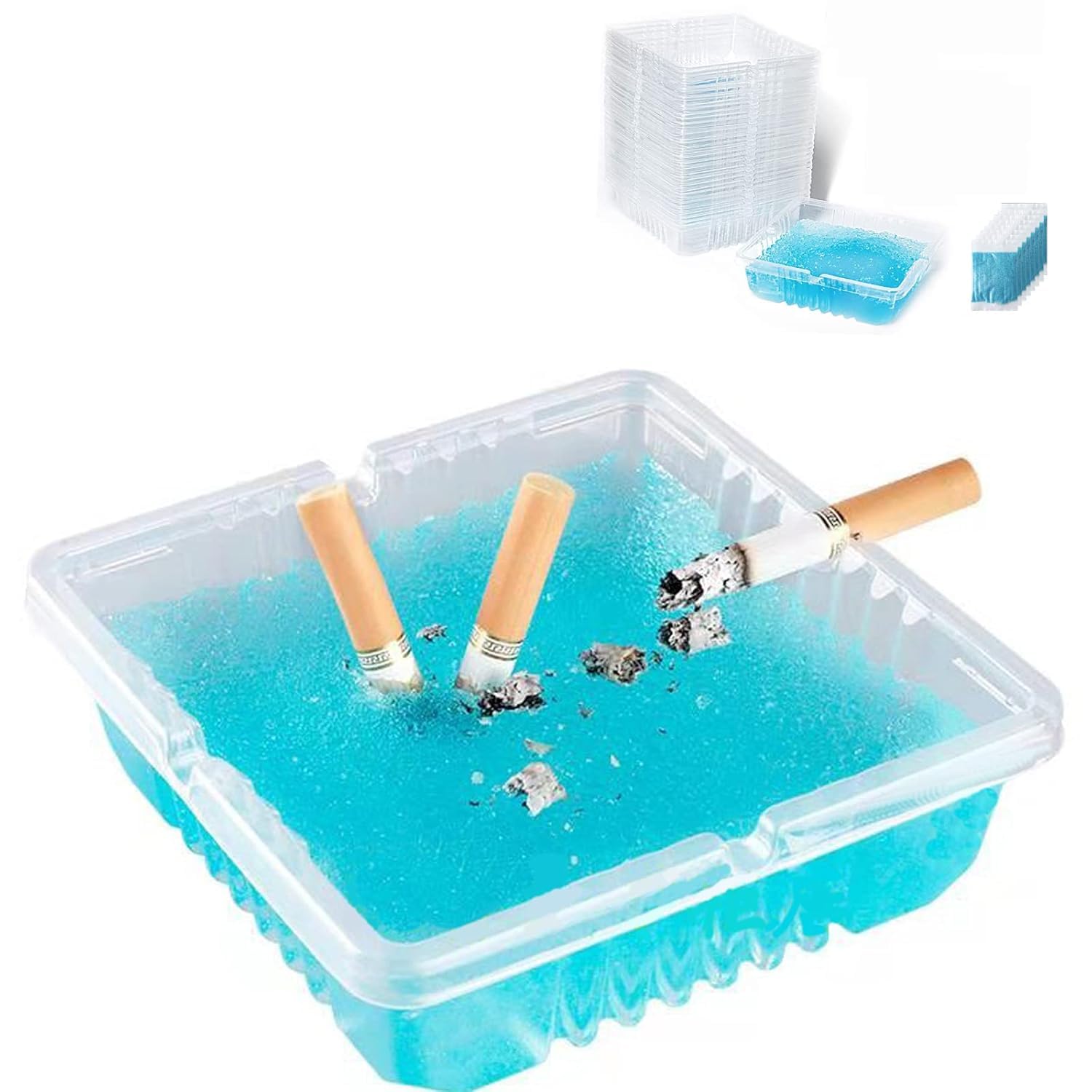 Disposable Smokeless Cigarette Ashtray Including Sand Cleaner Portable Ashtray Air Purifier Smoke Sand Indoor and Odorless Cleaning Car Mud for Home Office Hotel (Pack of 2 Pcs)-image-35