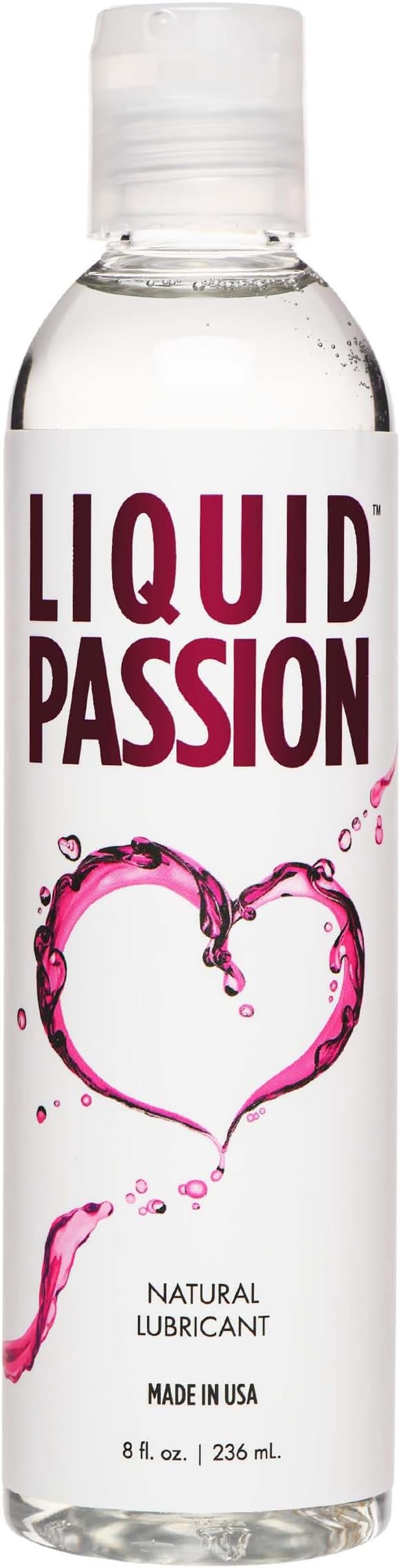 Liquid Passion Natural Water-Based Personal Lube, pH Friendly, Fragrance-Free & Hydrating, Safe for Toys & Condoms. Made in USA - 8 Fl Oz