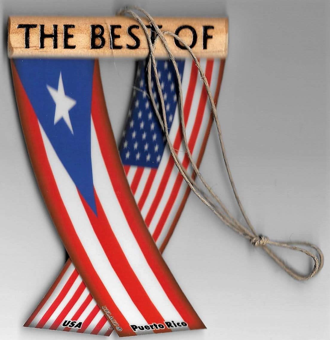 PUERTO RICO AND USA BORICUA AMERICANO PUERTO RICAN AMERICAN PR CARIBBEAN REARVIEW MIRROR MINI BANNER HANGING FLAGS FOR THE CAR UNITY FLAGZ™..