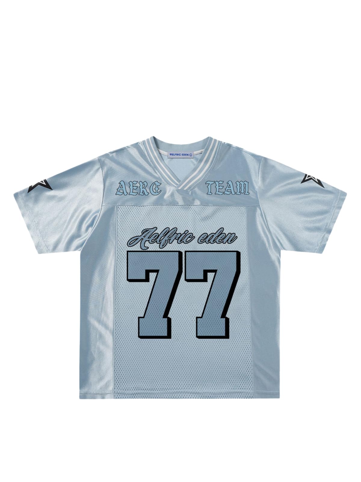 77 Mesh Football Jersey Shirts Graphic Tee Printed Casual V Neck Tshirt Tees Streetwear Vintage Summer Top