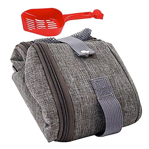 iplusmile 箱 折りたたみ式猫用トイレ おもちゃ スクープ 自動 フィーダ キット 猫ケージ 猫のカーシート 猫砂トレイライナー 流せる ペット用品 オックスフォード布 Light Grey