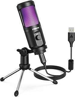 MAONO USB Gaming Microphone for PC, Computer Condenser Mic with Gain Knob, RGB Light, Tripod Stand for Recording, Podcasting, Streaming, Compatible with PS5 PS4 Mac Laptop Desktop (PM461TR RGB)