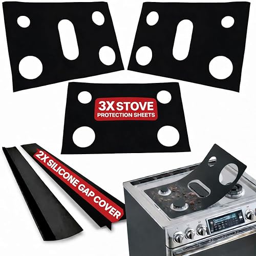 – Premium 3 Packs Gas Stove Top Covers Burners Liners Guard Range Easy Wipe Protectors Topes De Estufa Fuel Cooktop Para Parts Slide Shovan Mat Tapetes Decals Cubiertas Accessories Black Board