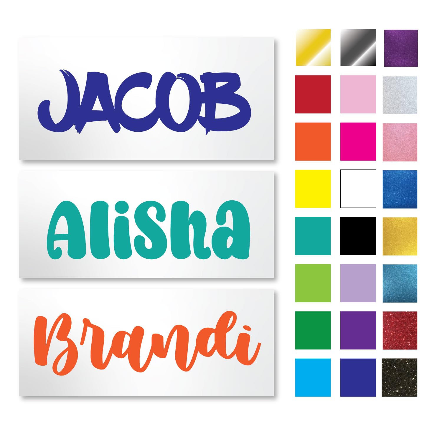 Custom Vinyl Name Decal Sticker – Personalized Labels for Tumblers, Laptops, Cars, Water Bottles, Crafts, Boats, Scrapbooks, RVs, Trucks (Glitter and