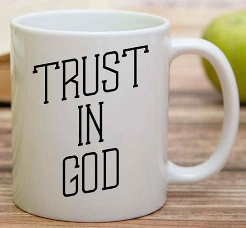 Miniatura 4 de Humorous Gift Faith-based Gift - Trust in God, Unique Bible Verse Devotional - 11 Oz White Ceramic Coffee Mug