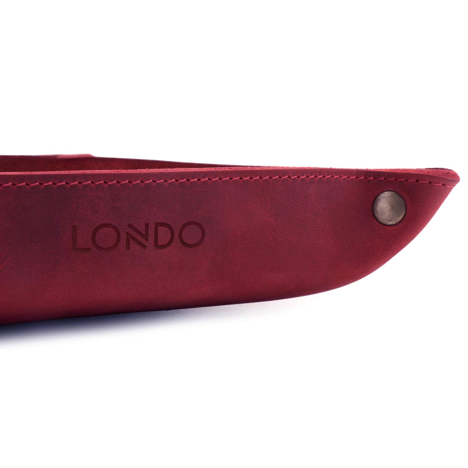 Londo Bandeja de Cuero Real Organizador Práctica Caja de Almacenamiento para Carteras, Relojes, llaves, Monedas, Teléfonos Celulares y Equipos de Oficina, Unisex