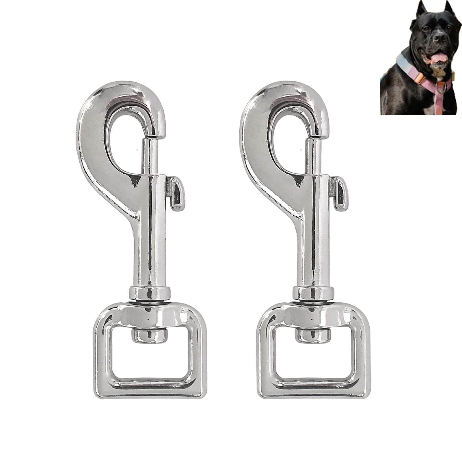 Ganci per Passeggini per Cani Set di 2, Acciaio Pesante, Uso con Collare per Cani Paracord 550, Ganci con Testa Rotante