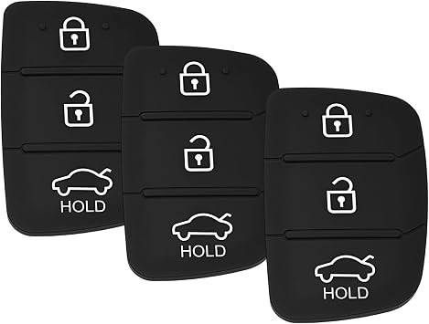3 Pack 3 Button Key Fob Rubber Pad Replacement for Hyundai i40 i30 i20 i10