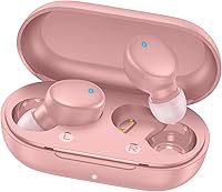MOZOTER S8 Mini Wireless Earbuds Bluetooth 5.3: 60H Playtime, Deep Bass, Touch Control, Lightweight Pink Sport Earbuds