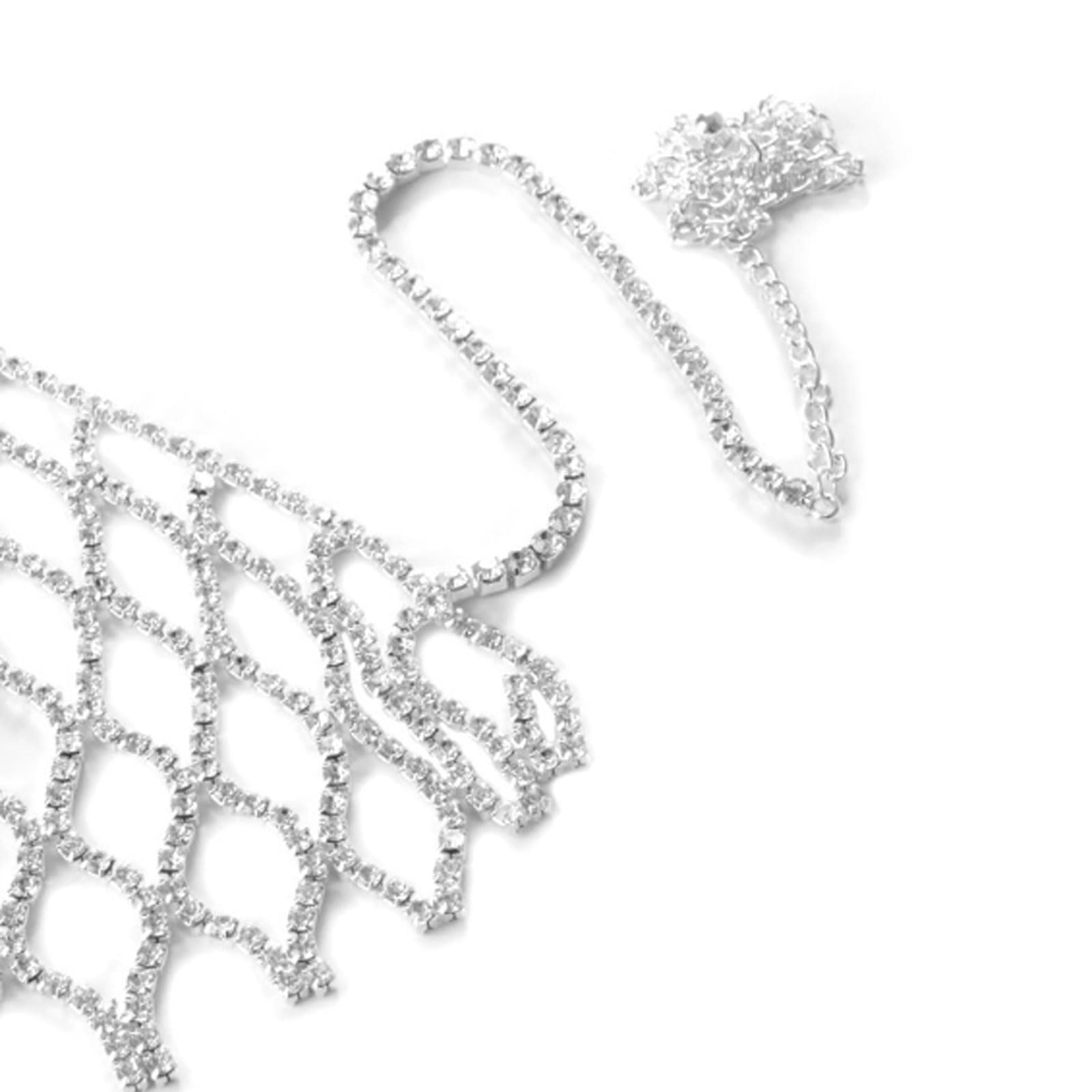 esmen Körperschmuckkette Strass Quasten Quasten Körperskette für Frauen Körperschmuck