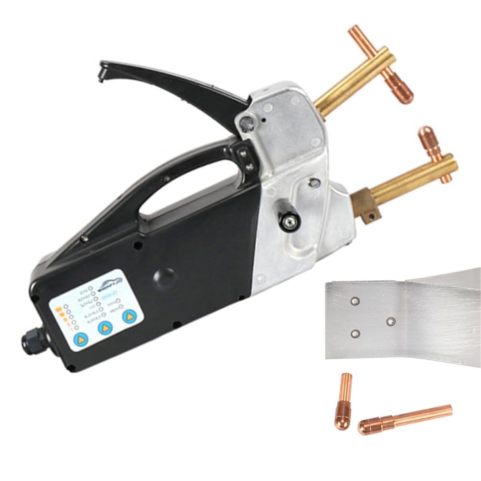 Saldatrice a punti elettrica portatile professionale da 220 Volt, pistola per saldatura portatile monofase 3000A, Saldatrice a punti elettrica a doppio lato, per lamiera da 2,0+2,0 mm
