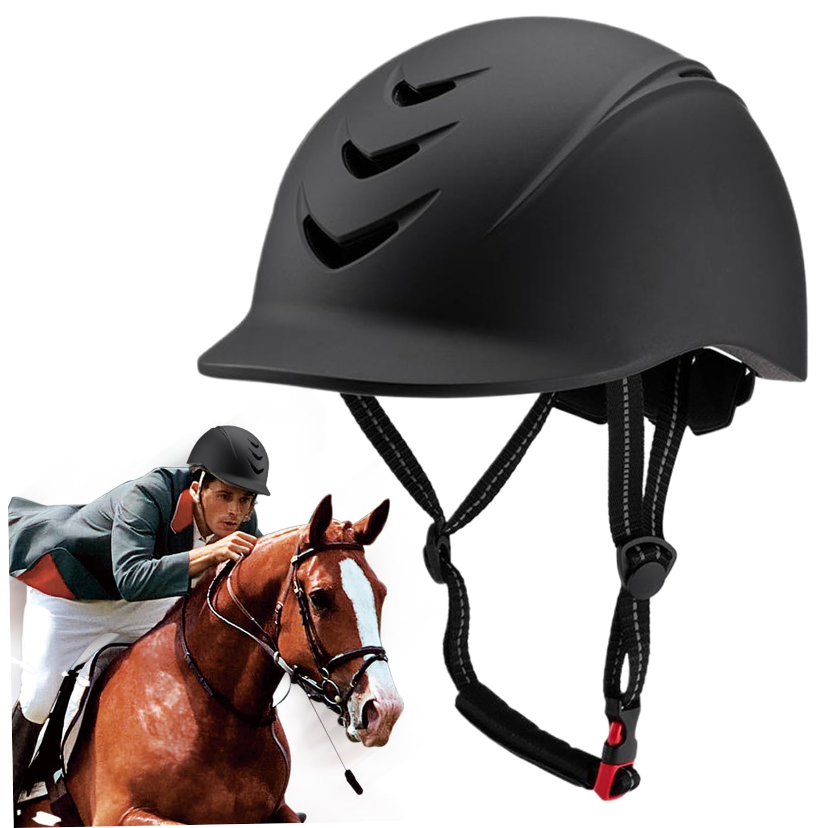 Casco de Montar a Caballo, Sombrero de Montar a Caballo Suave y Transpirable con Correa Ajustable, Sombreros y Cascos ecuestres de Seguridad para Hombres para Mujeres, Sombrero de Montar, Casco de mo